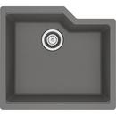 FHP Kindred Stone Grey 22-1/16 x 19-11/16 in. No-Hole Granite Single Bowl Undermount Kitchen Sink 