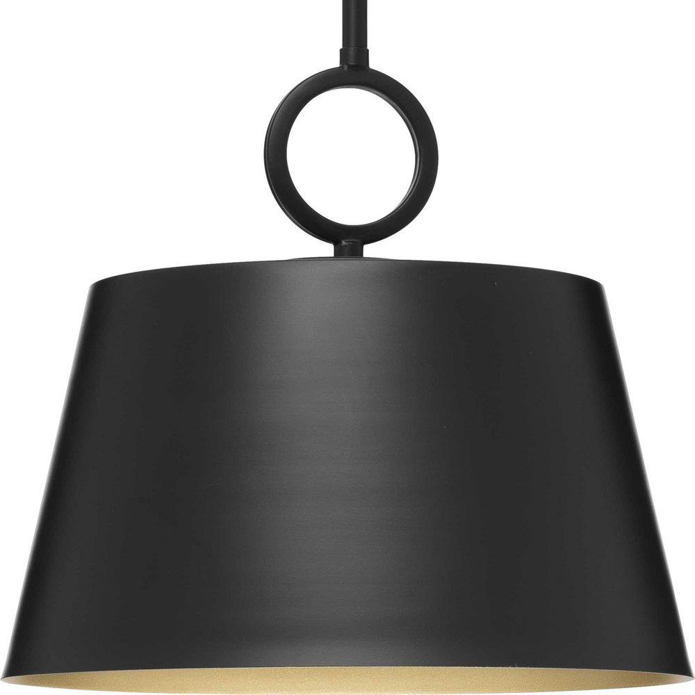 Progress Lighting Matte Black 100W 1-Light Medium E-26 Incandescent Pendant Light 
