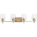 Progress Lighting Vintage Brass 60W 4-Light Medium E-26 Vanity Fixture 
