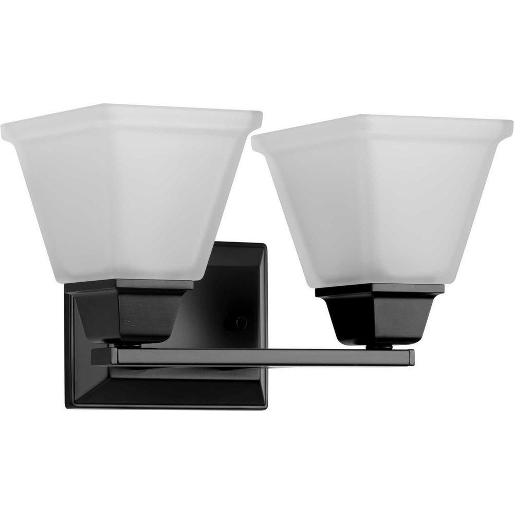 Progress Lighting Matte Black 100W 2-Light Medium Bath Bracket 