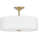 Progress Lighting Satin Brass 60W 3-Light Medium E-26 Incandescent Semi-Flush Mount Ceiling Fixture 