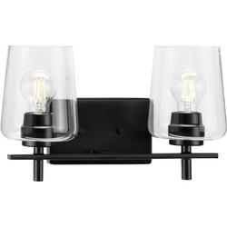 60W 2-Light Medium E-26 Vanity Fixture in Matte Black