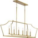 15-1/8 x 42 in. 60W 1-Tier 6-Light Incandescent Traditional Chandelier in Brushed Bronze