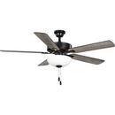 AIRPRO 52 IN. MATTE BLACK 5-BLADE AC MOTOR TRANSITIONAL CEILING FAN WITH LIGHT 