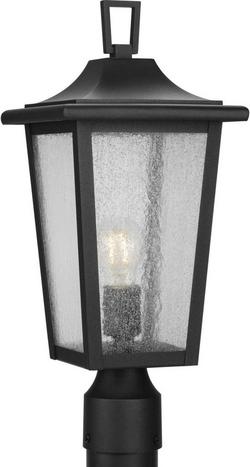8 x 18-1/2 in. 100W 1-Light Outdoor Lamp Post Light in Textured Black