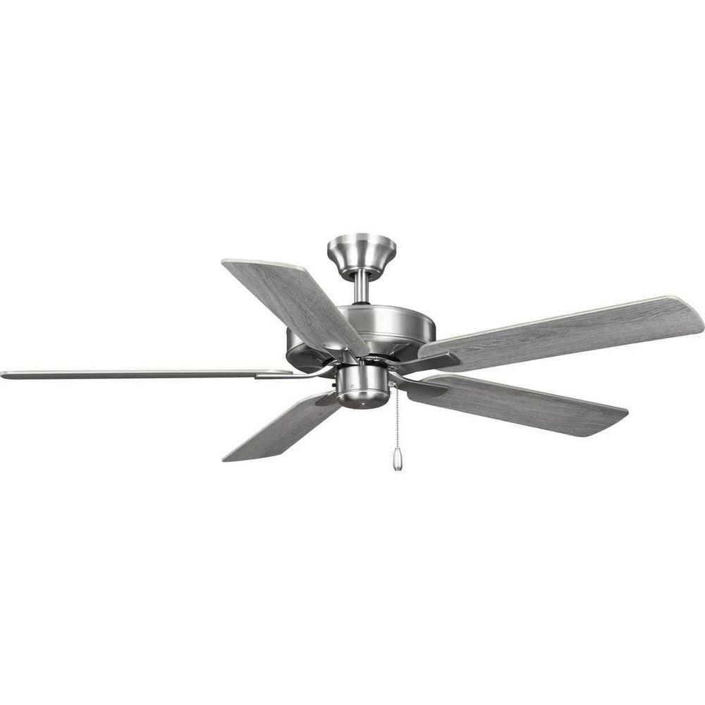 Progress Lighting Brushed Nickel 52 in. 5-Blade Indoor Ceiling Fan 
