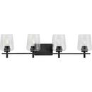 Progress Lighting Matte Black 60W 4-Light Medium E-26 Vanity Fixture 