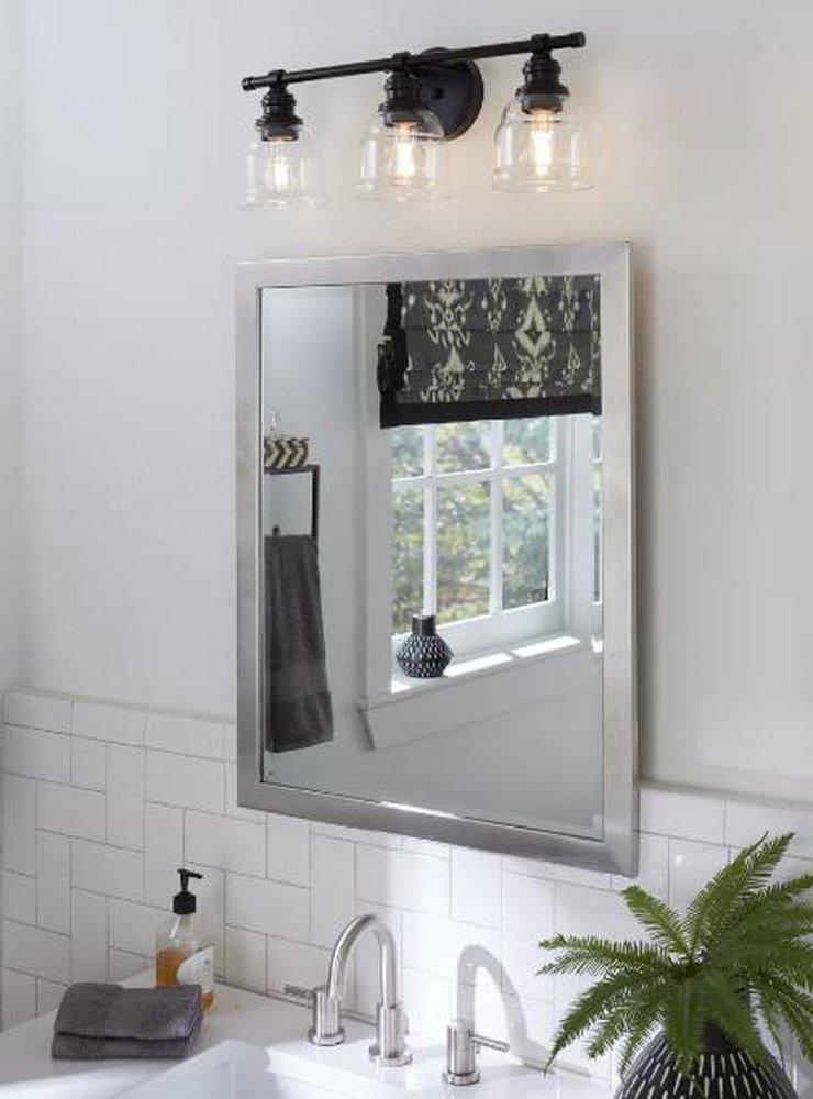 Progress Lighting Matte Black 60W 3-Light Medium E-26 Vanity Fixture 