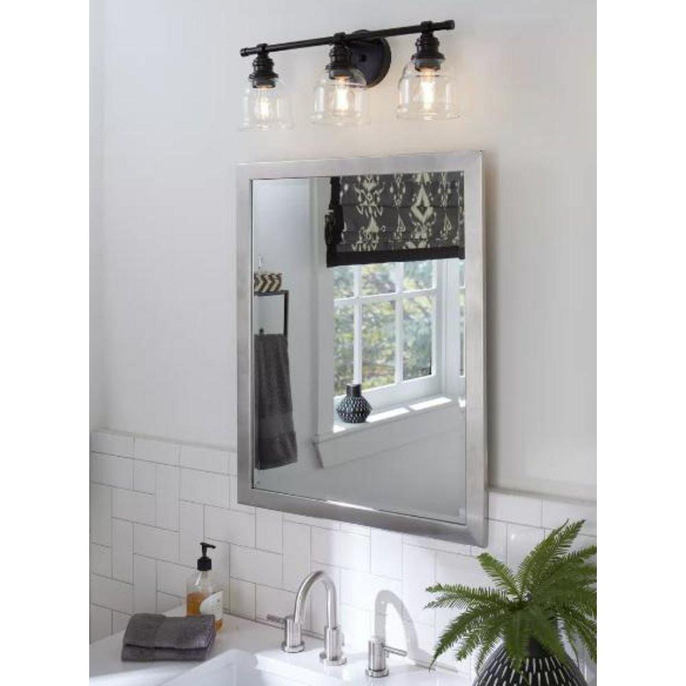 Progress Lighting Matte Black 60W 3-Light Medium E-26 Vanity Fixture 