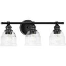 Progress Lighting Matte Black 60W 3-Light Medium E-26 Vanity Fixture 