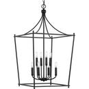 Progress Lighting Matte Black 36 x 20 in. 60W 8-Light Incandescent Traditional Chandelier 