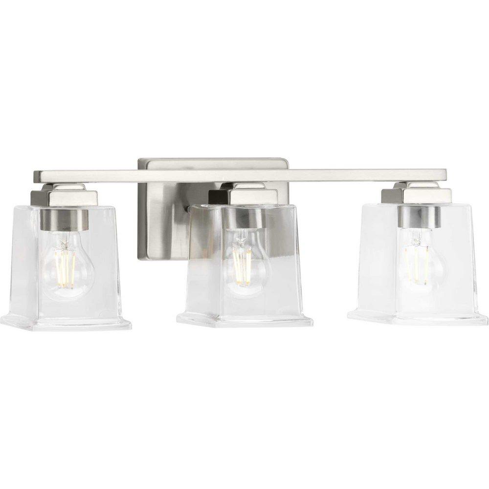 Progress Lighting Clear 60W 3-Light Medium Vanity Fixture 