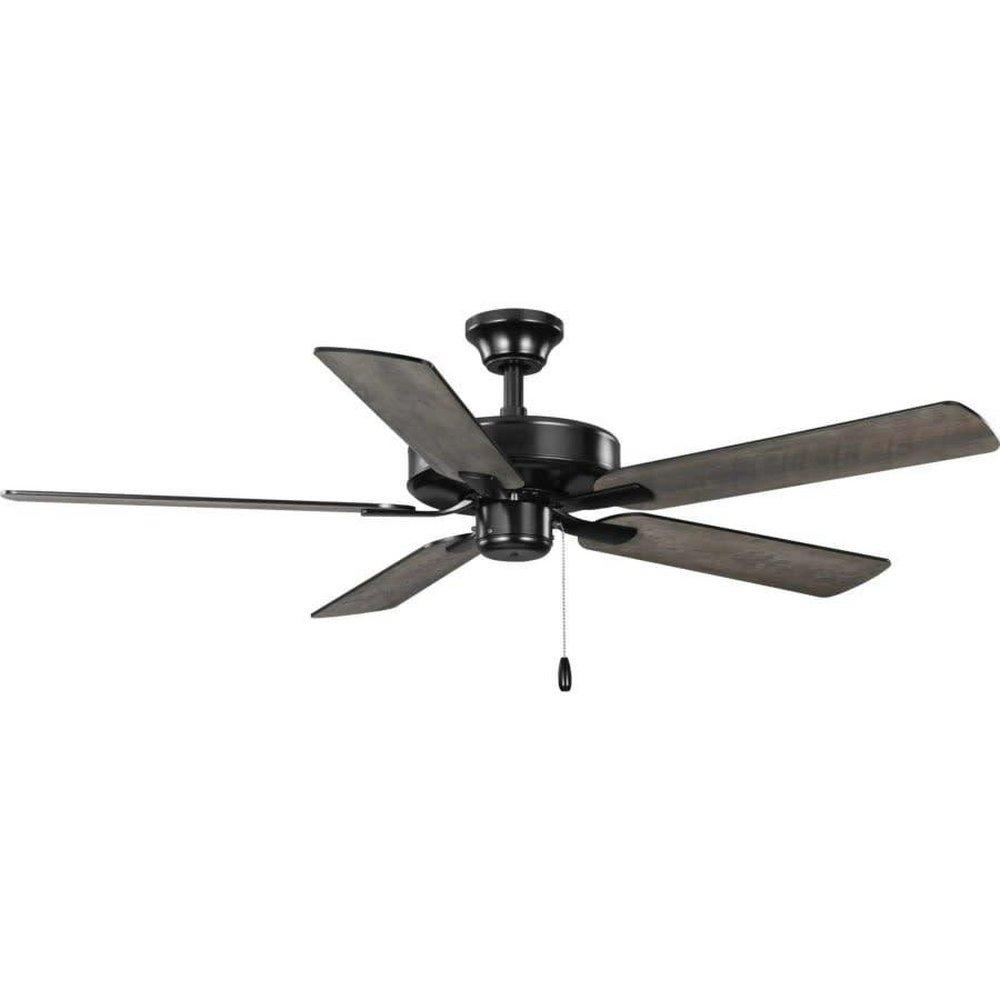 AIRPRO 52 IN. MATTE BLACK 5-BLADE AC MOTOR TRANSITIONAL CEILING FAN 