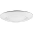 15.5W 1-Light Round Flush Mount Ceiling Fixture in Satin White 