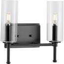 Progress Lighting Matte Black 60W 2-Light Candelabra E-12 Vanity Fixture 