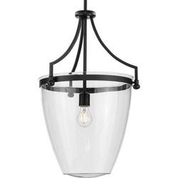 60W 1-Light Medium E-26 Incandescent Pendant Light in Matte Black