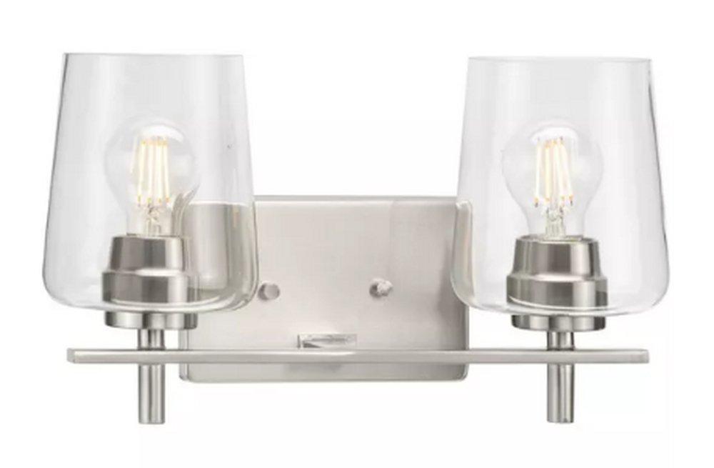 Progress Lighting Brushed Nickel 120W 2-Light Medium E-26 Vanity Fixture 