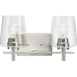 120W 2-Light Medium E-26 Vanity Fixture in Brushed Nickel