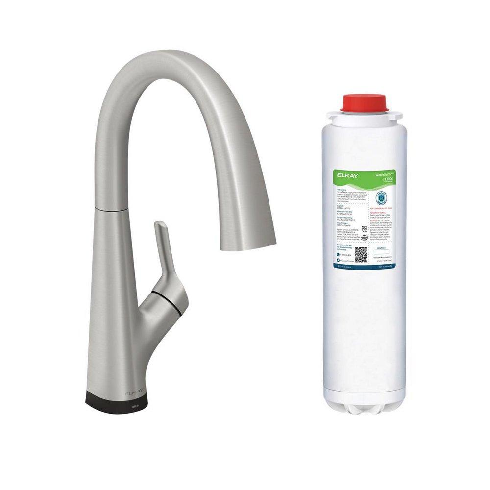 Elkay Matte Black Single Handle Lever Water Filter Faucet 