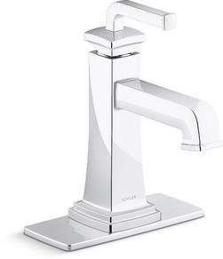 Single Handle Monoblock Bathroom Sink Faucet in Polished Chrome