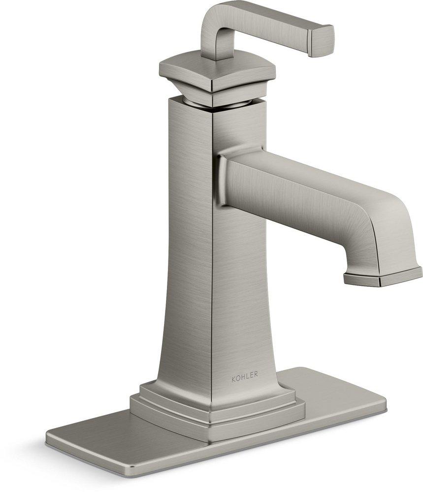 KOHLER Vibrant&reg; Brushed Nickel Single Handle Monoblock Bathroom Sink Faucet 