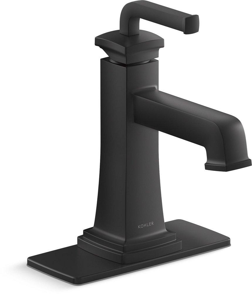 KOHLER Matte Black Single Handle Monoblock Bathroom Sink Faucet 