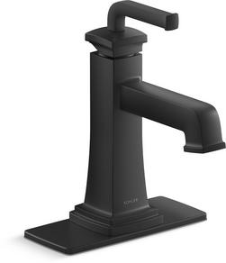 Single Handle Monoblock Bathroom Sink Faucet in Matte Black