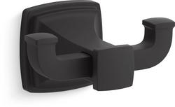 2-Hook Robe Hook in Matte Black