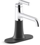 Single Handle Monoblock Bathroom Sink Faucet in Polished Chrome/Matte Black 