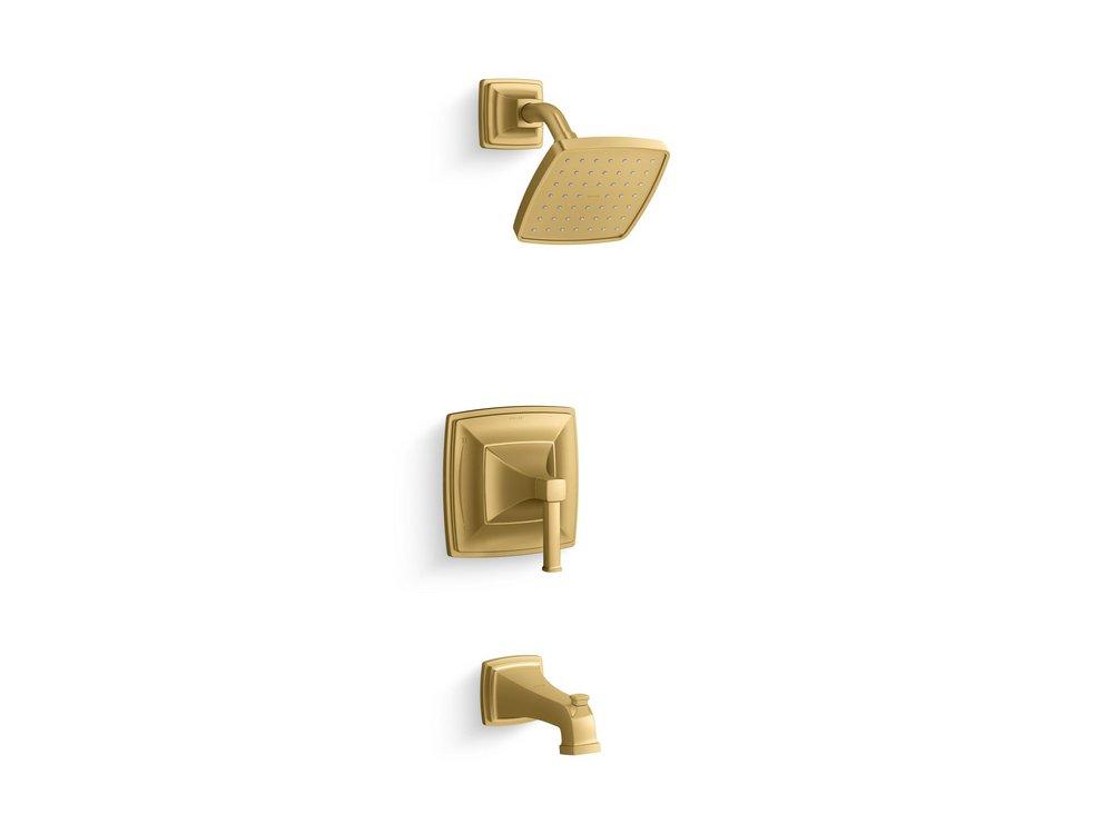 KOHLER Vibrant&reg; Brushed Moderne Brass Single Handle Single Function Bathtub & Shower Faucet (Trim Only) 