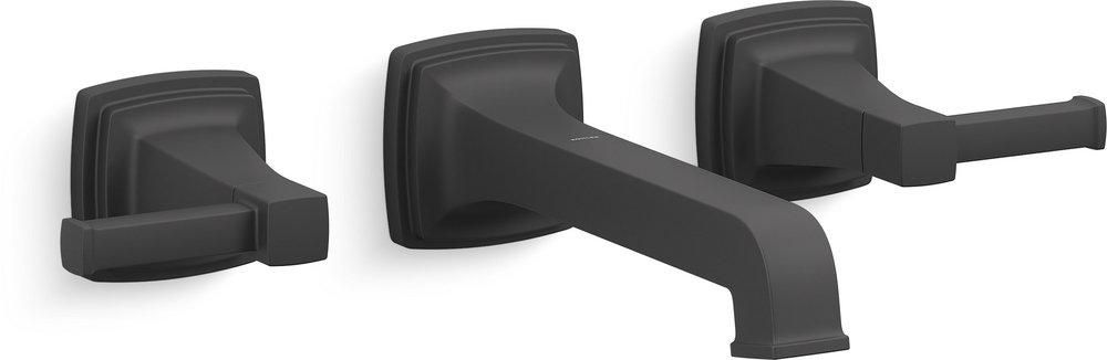 KOHLER Matte Black Two Handle Wall Mount and Widespread Bathroom Sink Faucet 