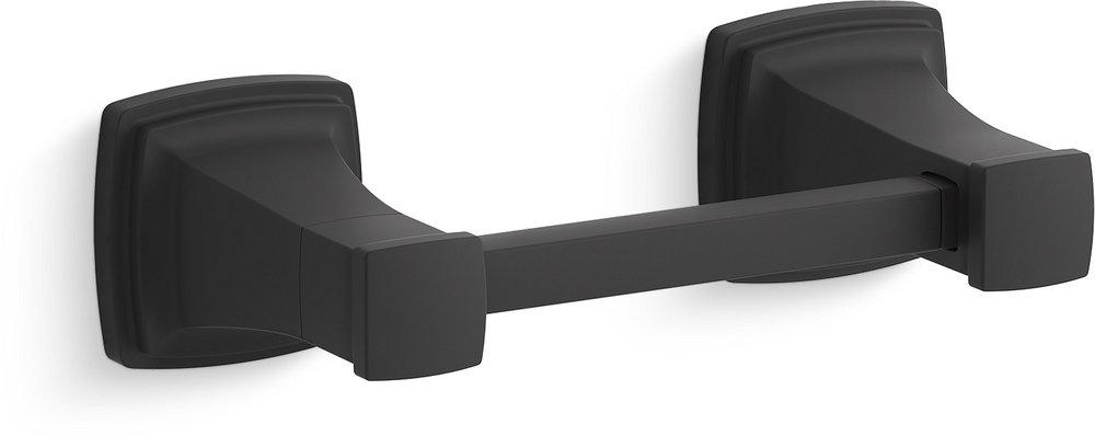 KOHLER Matte Black Wall Toilet Tissue Holder 