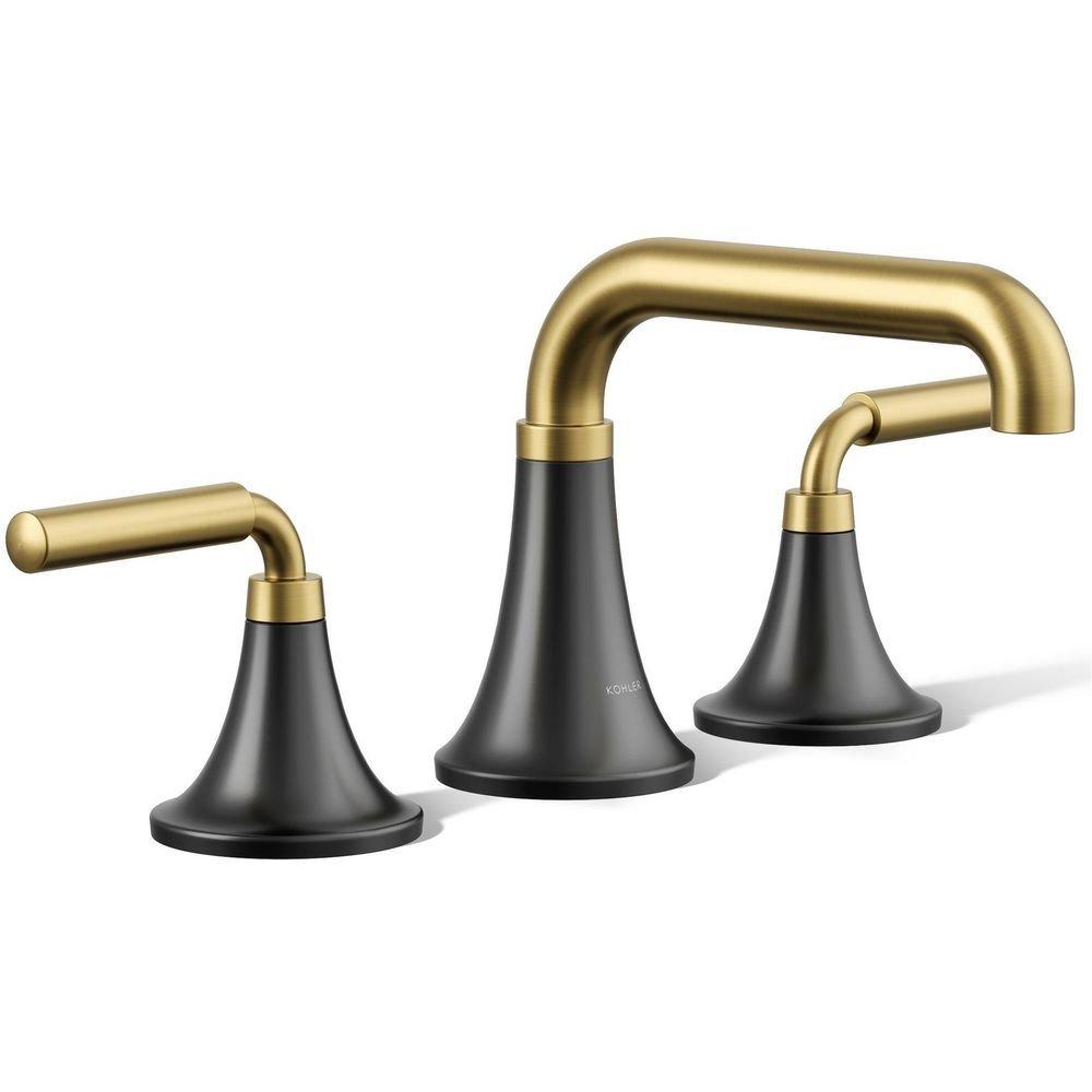 KOHLER Matte Black Two Handle Widespread Bathroom Sink Faucet 