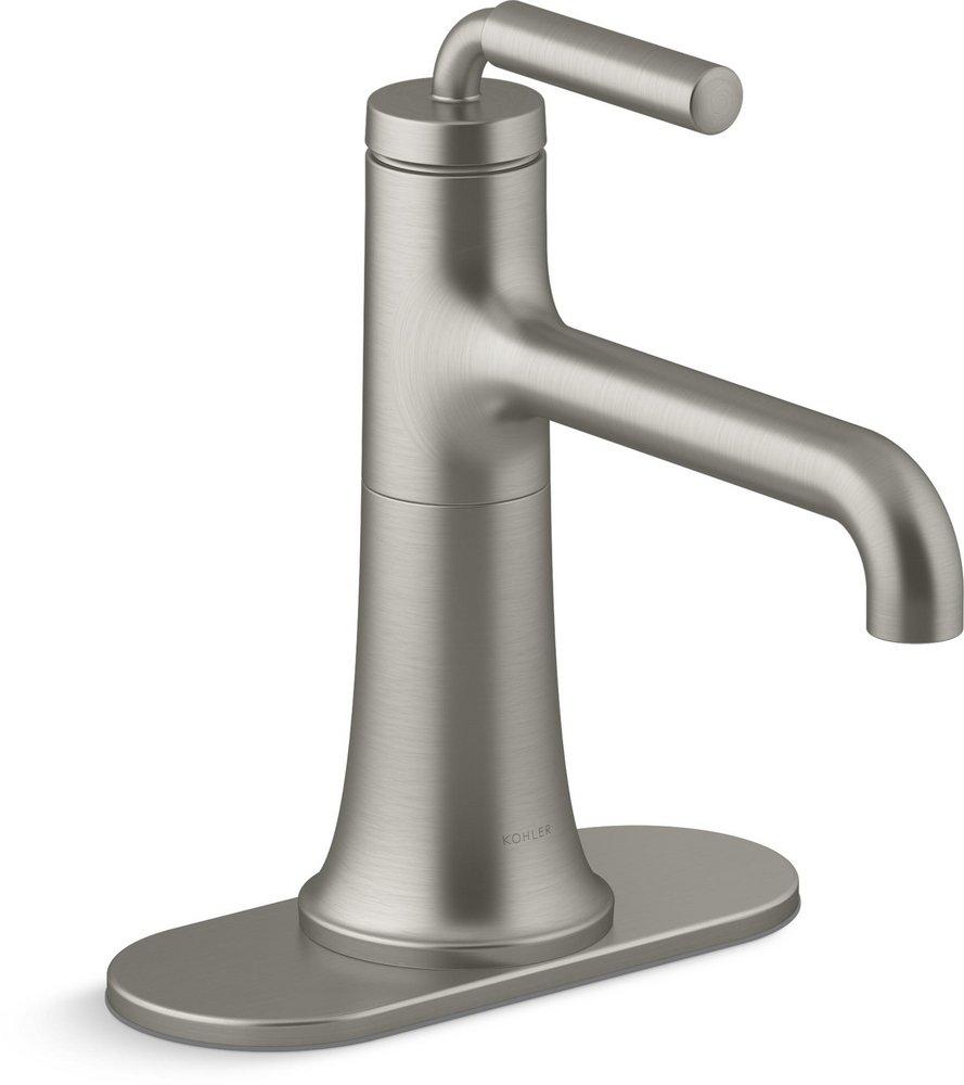 KOHLER Vibrant&reg; Brushed Nickel Single Handle Monoblock Bathroom Sink Faucet 