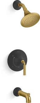 KOHLER Matte Black/Moderne Brass Single Handle Single Function Bathtub & Shower Faucet (Trim Only) 