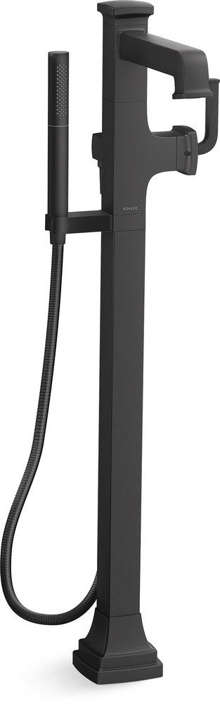 Single Handle Lever Floor Mount Filler in Matte Black (Trim Only) 