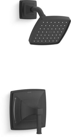 One Handle Single Function Shower Faucet in Matte Black (Trim Only)