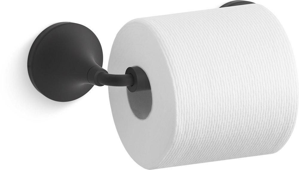 KOHLER Matte Black Wall Toilet Tissue Holder 