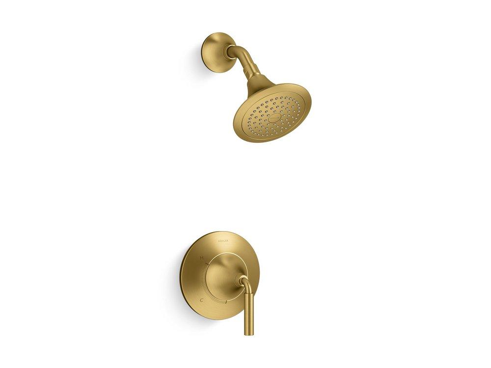 KOHLER Vibrant&reg; Brushed Moderne Brass Single Handle Single Function Shower Faucet (Trim Only) 