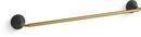 24 in. Towel Bar in Matte Black/Moderne Brass