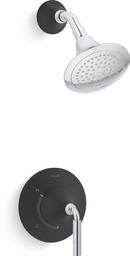 KOHLER Polished Chrome/Matte Black Single Handle Single Function Shower Faucet (Trim Only) 