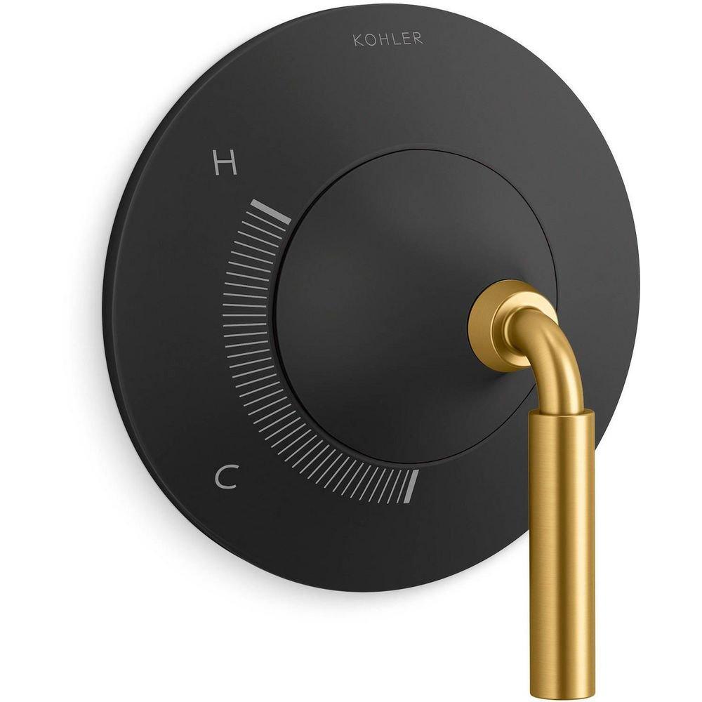 KOHLER Matte Black Single Handle Pressure Balancing Valve Trim 