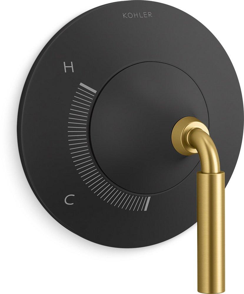 KOHLER Matte Black/Moderne Brass Single Handle Bathtub & Shower Faucet (Trim Only) 