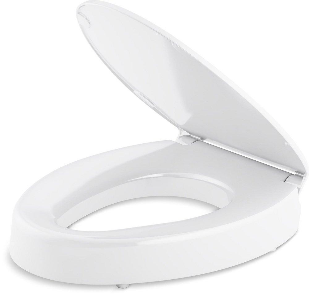 Elongated Closed Front Toilet Seat with Cover in White 