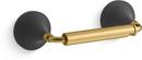 Wall Toilet Tissue Holder in Matte Black with Moderne Brass