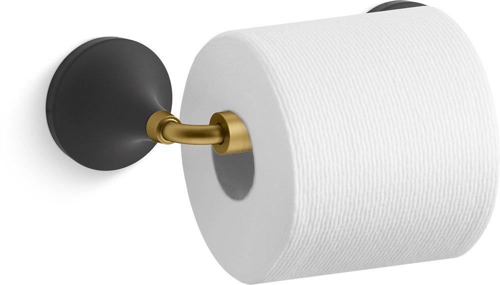 KOHLER Matte Black/Moderne Brass Wall Toilet Tissue Holder 