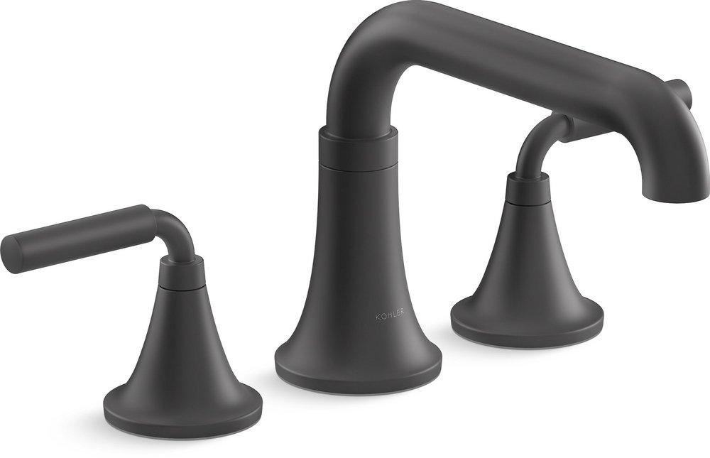 KOHLER Matte Black Two Handle Roman Tub Faucets (Trim Only) 