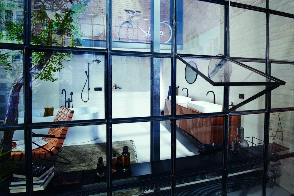 AXOR ONE WALLBAR SET 75 1-JET WITH WALL OUTLET 1.75 GPM IN MATTE BLACK 