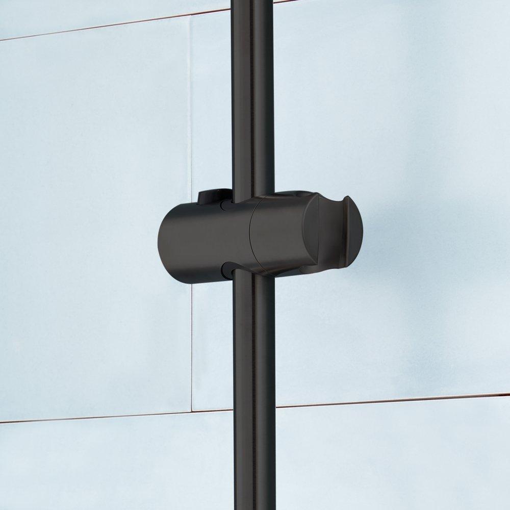 Signature Hardware Matte Black 20 in. Shower Rail 
