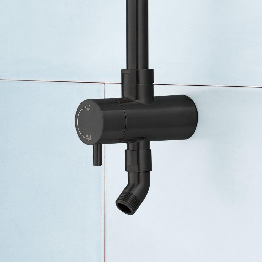 Signature Hardware Matte Black 20 in. Shower Rail 